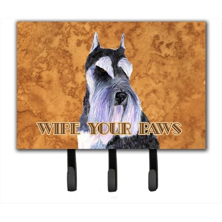 Carolines Treasures 6 x 9 In. Schnauzer Wipe your Paws Leash or Key Holder SS4900TH68